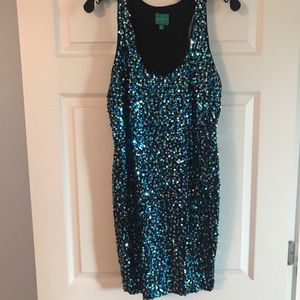 Teal & Blue Sequin Dress